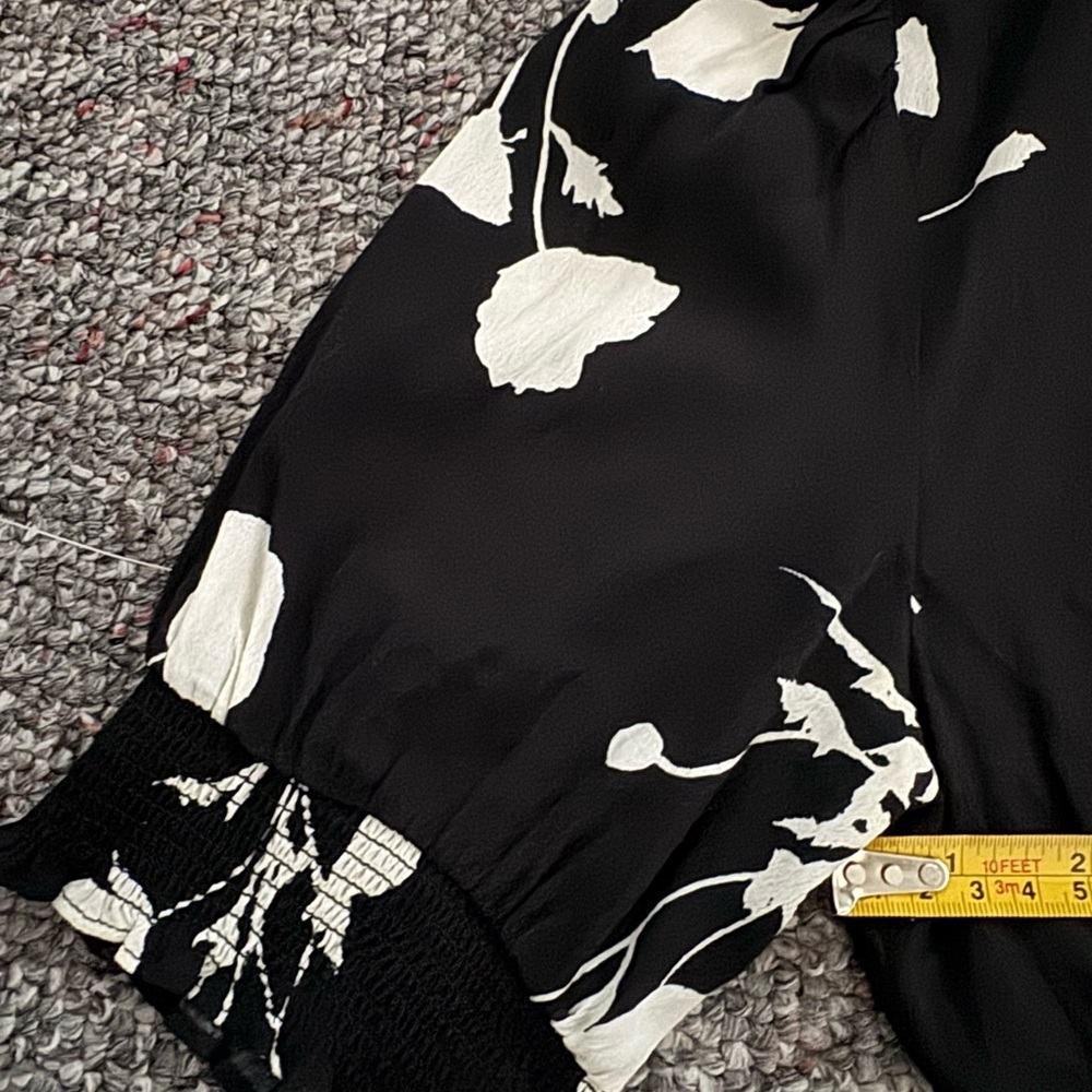 ba&sh Black and White Floral High Low Dress Dark Romantic - Picture 7 of 9